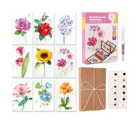 Qooplu Mini Watercolor Set | Beginners Watercolor Workbook Set | Adults Painting Practice Kit - for Artists Beginners Adults Sketching Journal Family Desktop Outdoor