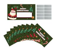 Qooplu Scratch Off Tickets 10 Pieces Santa Snowman Blank Festive Decor | Scratch Cards Christmas Party Games for Kids Family Classroom Prizes Stocking Stuffers New Year Home Office Green model