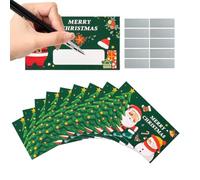 Qooplu Scratch Off Tickets 10 Pieces Santa Snowman Blank Festive Decor | Scratch Cards Christmas Party Games for Kids Family Classroom Prizes Stocking Stuffers New Year Home Office School New green