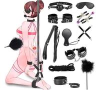 Qoosea 11 Pieces SM Bondage Kit Sex Toys Perfect for Couples, Erotic Bondage Set BDSM Restraints Kits with Mask and Sexual Handcuffs for Beginners and Experienced Users