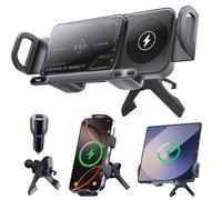 Qoosea 15W Wireless Car Charger Qi Dual Coil Fast Charging Car Mount for Air Vent, Car Phone Holder Compatible with Samsung Galaxy Z Fold 7/6/5/4/3/Fold 2 Z Flip 6/5/4 iPhone 16 Pro Max Google