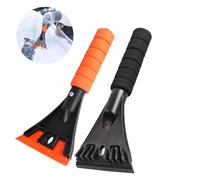 Qoosea 2 Pack Ice Scraper for Car Windscreen, Window Frost Snow Remover Tool for Cars SUV Pick Up Trucks, Cars Ice Scraper with Foam Handle-Scratch Free Snow Shovel (Black+ Orange)