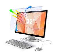 Qoosea 32 Inch Blue Light Blocking Screen Protector for Computer Monitors Universal Fit 730 x 440 mm Anti-Glare UV Protection for Long Working and Playing (32 Inch 16:9)