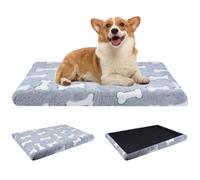Qoosea Calming Dog Bed Mat, Washable Dog Cushion with Non-Slip Underside, Pet Mattress Anxiety Relief Soft Fluffy Square Pillow, Dogs Cat Pillow Basket Blanket for Small Pets, Grey (50 x 40 cm)