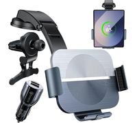 Qoosea Dual Coil Wireless Car Charger 15W Qi Fast Charging Auto-Clamping Car Mount for Air Vent & Dashboard, Car Phone Holder Compatible with Samsung Galaxy Z Fold 4/3/2, iPhone Moto Google Huawei