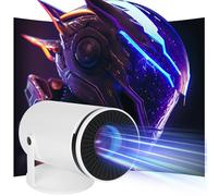 Qoosea Mini Smart Projector - 4K, 1080P, Bluetooth 5.0, Portable, Rotatable, Android 12, WiFi 6, Auto Keystone, Outdoor Movie Projector - Compatible with Phone, Laptop