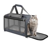 Qoosea Pet Carrier, Cat Carriers Bag for Small Medium Cats, Breathable Mesh Dog Carrier for Small Dogs, Portable Soft Sided Collapsible Pet Carrier for Traveling Indoor Outdoor Uses (Grey)