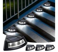 Qoosea Solar Lights Outdoor Garden 4 Pack, IP65 Waterproof Solar Step Lights, Outdoor Stair Light for Decorative Use on Step Deck Front Porch Patio Doorstep Pathway - White