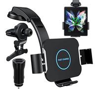 Qoosea Wireless Car Charger 15W Qi Fast Charging Auto-Clamping Car Mount for Air Vent & Dashboard, Car Phone Holder Compatible with Samsung Galaxy Z Fold 7/6/5/4/3/Fold 2 iPhone Xiaomi Google LG