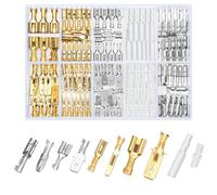 QOOSIKICC 150 Pieces 2.8/4.8/6.3Mm Quick Splice Male and Female Wire Sword Connectors, Wire Crimp Terminal Block Assortment Kit with Insulating Sleeve, for Conec Electrical Wiring