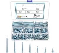 QOOSIKICC 175 Pcs Self Tapping Screws for Metal Wood & Plastic, Self Drilling Tek Screw Assortment Kit, Assorted Size Modified Truss Head Sheet Metal Screws, #8x2" to #8x5/8"