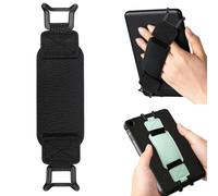 QOPAHI 2-Pack PU Leather Hand Strap for 6-7.5" Kindle eReaders, Elastic One-Hand Grip Straps, Slim Snap-On Clip for Kindle/Kobo/Voyaga/Lenovo/Sony/E-Book/Tablet, Strapsicle Accessories(Green/Black)