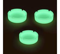 QOPAHI 3 Pack Cool Ashtray Luminous Silicone Ashtray Ashtrays for Outside Premium Silicone Rubber High Temperature Heat Resistant Round Design Glow in Dark