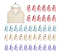 QOPAHI 48 Pack Clothes Pegs for Washing Line, Non Slip Mini Plastic Pegs, Extra Strong Grip clothes peg, Wind-Resistant Laundry Clips with Bag for Home Garden Paper Pictures & Snack Bags(4 Colours)