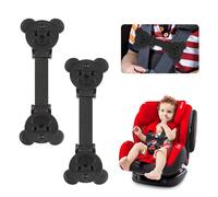 QOPAHI Anti Escape Car Seat Strap Baby Harness Chest Clip, Baby Safety Strap Prevent Children/Kids Taking Their Arms Out of Child Car Seat/High Chairs/Strollers/Baby Reins(2 Pack, Bear-Shaped)