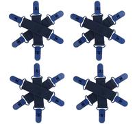 QOPAHI Bed Sheet Detangler with 6-Clip, WAD Preventer Stop Bed Sheets/Duvet Covers/Blankets from Tangling, Twisting & Balling up in Dryer Washer and Dryer, 4 pcs(Blue)