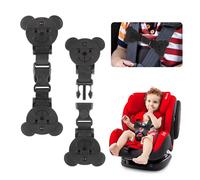 QOPAHI Car Seat Strap Anti Escape, Bear-Shaped Baby Harness Chest Clip Car Seat Safety Clip, Prevent Children/Kids Taking Their Arms Out of Child Car Seat/High Chairs/Strollers/Baby Reins(2 Pack)