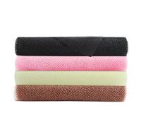 QOPAHI Enlarged African Net Sponge, 2 in 1 Body Shower Scrubber Nylon Back Scrubber Exfoliating Bath African Sponge Skin Smoother for Daily Use, 80×30cm(Black+Red+White+Brown)