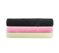 QOPAHI Enlarged African Net Sponge, 2 in 1 Body Shower Scrubber Nylon Back Scrubber Exfoliating Bath African Sponge Skin Smoother for Daily Use, 80×30cm(Black+Pink+White)