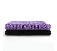 QOPAHI Enlarged African Net Sponge, African Exfoliating Net 2 in 1 Body Shower Scrubber Nylon Back Scrubber Exfoliating Bath African Sponge Skin Smoother for Daily Use, 80×30cm(Black+Purple)