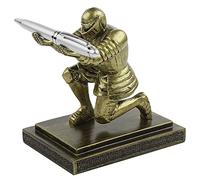 QOPAHI Executive Knights Pen Holder Cool Pen Stand with a Pen, Personalized Desk Decorations Cool Desk Accessories Support Pen Pencil for Home Office Gifts(Bronze)