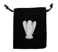QOPAHI Healing Crystal Angels Lucky Charms Reiki Gifts Spiritual Gifts Pocket Angel Healing Crystals for Women Angel Ornaments for Home Office Bedroom(White)