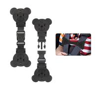 QOPAHI Lock Strap Anti Escape, Bear-Shaped Baby Harness Chest Clip Safety Clip, Prevent Children/Kids Taking Their Arms Out of Child High Chairs/Strollers/Baby Reins(2 Pack)