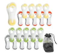 QOPAHI No Metal Clothes Pegs for Washing Line with Bag, Soft Grip Plastic Storm Peg with TPR Rubber Pad, Extra Strong Laundry Pegs Weatherproof, Non Slip Clothing Clips for Drying, 20 Pcs