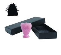 QOPAHI Rose Quartz Angel, Natural Crystal Angel Lucky Charms Handmade Carved Healing Crystals and Gemstones Spiritual Gifts for Women Angel Ornaments for Home Office Bedroom