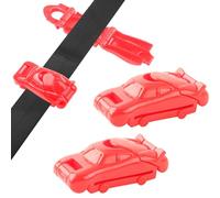 QOPAHI Seat Belt Clips Car-Shaped Seatbelt Adjuster, Seat Belt Stopper Car Seat Tool Make You Comfortable, Universal Seatbelt Clip for Adults/Kids/Short People to Relax Shoulder Neck, Red(2 Pack)