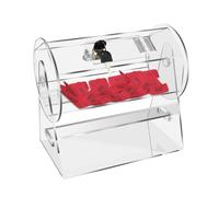 Qopaw Raffle Drum, Acrylic Raffle Tickets Spinner Box, Transparent Raffle Box, Holds Approximately 2,000 Raffle Tickets, Clear Raffle Ticket Drum for Raffle, Bingo, Lottery, Balls, 11in