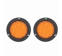 QOPUYNH Tail light assembly 1pc/2pcs 12V 24V 16 LED 4" Round Rear Tail Lights Turn Signal Brake Stop Reverse Lamp Car for Truck Trailer Lorry Red Yellow White