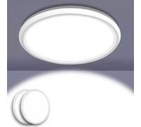 qoqidun 15W Bathroom Light - 1800lm Ceiling Lights, 5000K Daylight White, Ultra-Thin Mount Ceiling Lamp for Kitchen, Bulkhead, Toilet, Porch, Bedroom, Utility Room and More, Ø180*H25mm (2PCS)