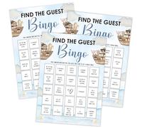 Qoqxjodd Noah's Ark Find The Guest Bingo Game, Baby Shower Game, Pack of 30 Cards, Gender Neutral Boy or Girl, Fun Baby Activity - FA49