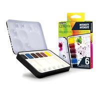 QoR Mini Watercolor 6-Color Half Pan Set, 6-Color Intensity Set