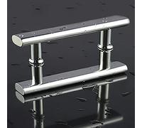 QORGJFBQR Back to Back Tubular Shower Enclosure Door Pull Handle | Interior Shower Screen Door Pull Push Button Knob | Polish Chrome Towel Bar (Size : 145mm-225mm)