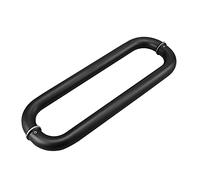 QORGJFBQR Black Stainless Steel Shower Door Knob with Bathroom Accessories, Tubular Pull Push Barn Door Handles Hole Distance 275mm, 400mm, 440mm (Size : 275mm)