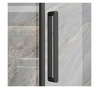 QORGJFBQR Shower Glass Door Handle for Bathroom,Heavy-Duty 304 Stainless Steel Push Pull Door Handle/Glass Pulls, Matte Black Finish (Size : 440mm)