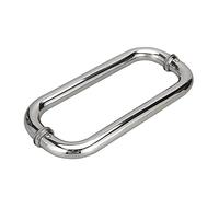 QORGJFBQR Stainless Steel Shower Door Handle, Tubular Shower Enclosure Glass Door Pull Handle, Pull Push Barn Door Knob with Bathroom Accessories (Size : 425mm)