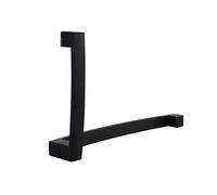 QORGJFBQR Stainless Steel Shower Entry Door Handle Glass Door Single Side Push Pull Bar Shower Screen Door Knobs Replacement Sets Bathroom Grip (Black) (Size : 425mm+225mm)