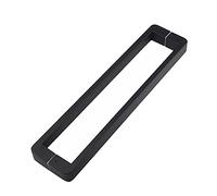 QORGJFBQR Stainless Steel Sliding Door Handle Square Rectangle Modern Shower Glass Door Handle Matte Black Paint Finish (Size : 440mm)