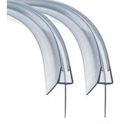 QOROCO Pre Curved Shower Door Seal Strip 2Pcs 90 cm for 4-6mm Curved Glass | Covers up to 20mm Gap Shower Screen Seal Strip Replacement Pre - Curve Rubber Plastic Bath Shower Screen Seal Strip