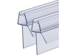 QOROCO Shower Seal 2 x 100 cm for 6-8 mm Glass Doors, with Extra Longer Rubber Lip (Lips 20 mm), for Situations with Larger Floor Clearance, Easy Installation, for All Shower Doors, Shower, Bathtub