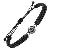 QORUPUGE Custom Photo Bracelet Personalised Projection Bracelet with Picture Inside Valentine's Day Birthday Memorial Gifts for Women Men Couple Mum Her