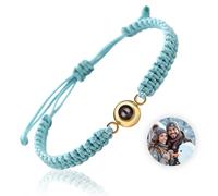 QORUPUGE Custom Photo Bracelet Personalised Projection Bracelet with Picture Inside Valentine's Day Birthday Memorial Gifts for Women Men Couple Mum Her