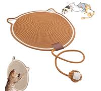 Qosigote Celery Pets Dual Scratching Pad, Scratching Pads For Indoor Cats, Cat Scratching Mat Natural Cotton Rope Cat Scratching Pad, Cat Play Mat (Brown,M 16.54in)