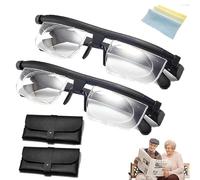 Qosigote Clear View Pro Adjustable Glasses, Nexoptics Adjustable Glasses, Adjustable Distance and Near Focus Glasses, Clear Glasses Dial Vision for Women Men (2pcs)
