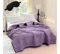 Qosigote Comfy Sleepers Cooling Blanket,Double Ice Cooling Blanket For Hot Sleepers, Ultra-Lightweight, Breathable Cool, Keep You Cool All Night (Purple,100x150cm)