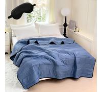 Qosigote Comfy Sleepers Cooling Blanket,Double Ice Cooling Blanket For Hot Sleepers, Ultra-Lightweight, Breathable Cool, Keep You Cool All Night (Dark Blue,70 * 100cm)