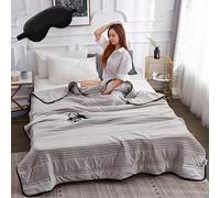 Qosigote Comfy Sleepers Cooling Blanket,Double Ice Cooling Blanket For Hot Sleepers, Ultra-Lightweight, Breathable Cool, Keep You Cool All Night (Grey,70 * 100cm)